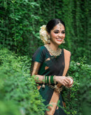 Basil Green Banarasi Silk Saree