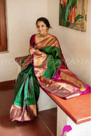 Brimming Green Woven Banarasi Silk Saree