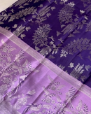 Lajvanti – Purple Kanchi Silk Saree with Silver Zari & Bird Motif Weave