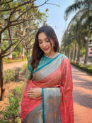 Red Kanchipuram Tissue Silk Traditional Zari Woven Saree