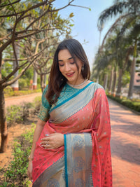 Red Kanchipuram Tissue Silk Traditional Zari Woven Saree