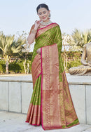Light Green Colour Kanchipuram Tissue Silk Saree