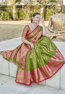 Light Green Colour Kanchipuram Tissue Silk Saree
