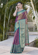 Purple Colour Kanchipuram Tissue Silk Saree