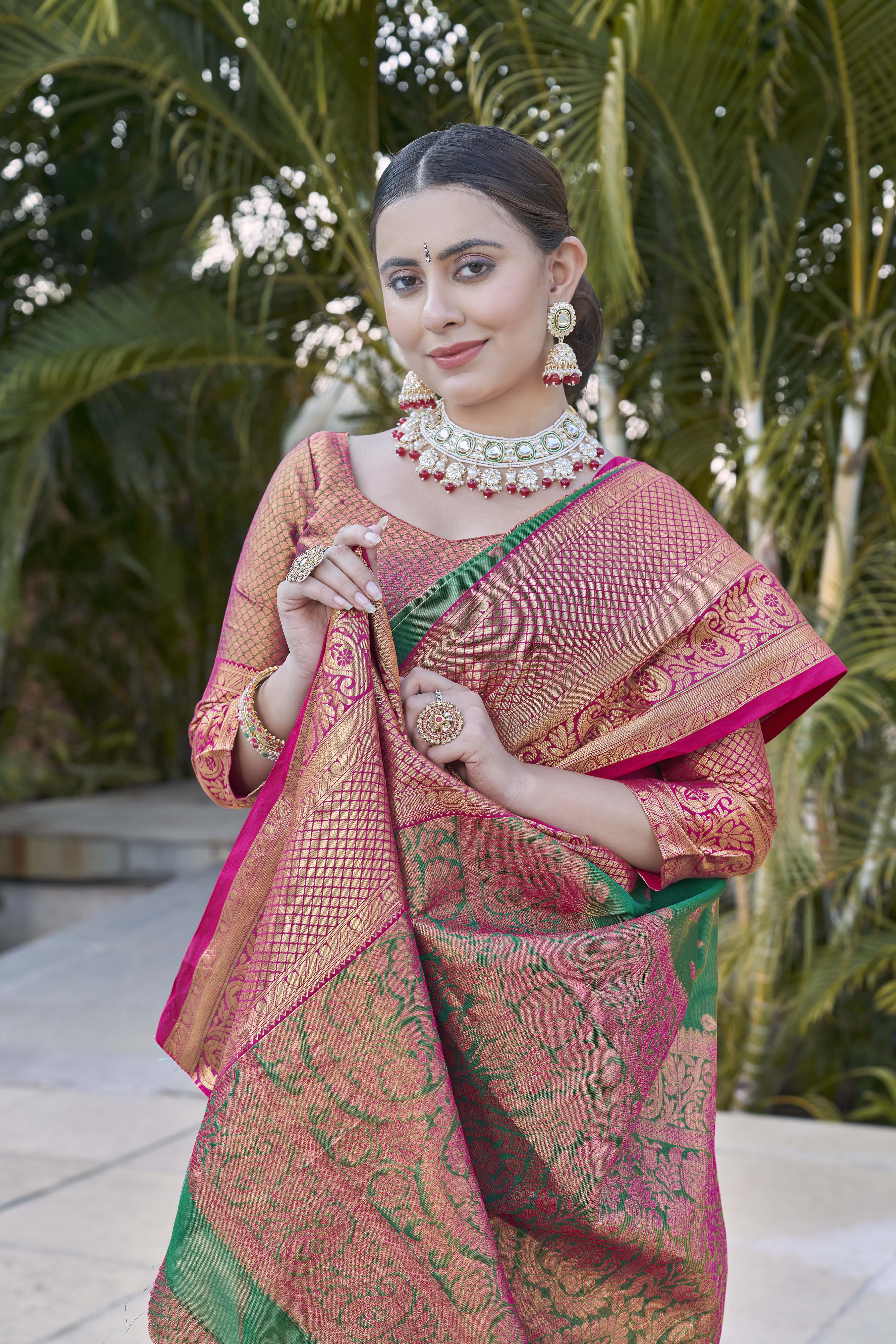 Green Colour Kanchipuram Tissue Silk Saree