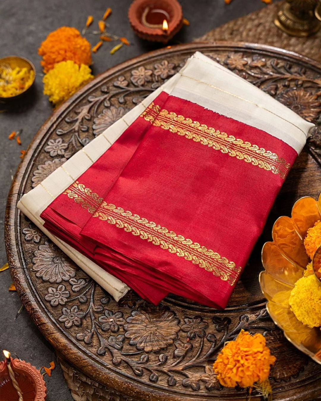 Off White Luxurious Soft Banarasi Silk Saree