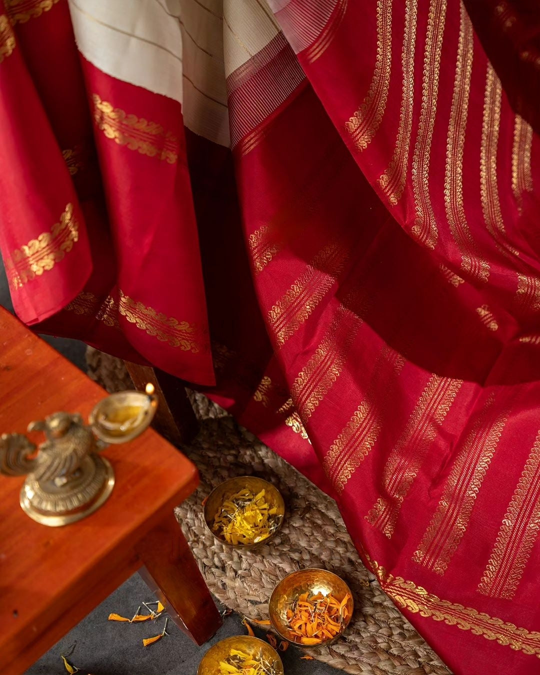 Off White Luxurious Soft Banarasi Silk Saree