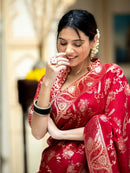 Bucolic Red Soft Silk Saree