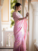 Incomparable Baby Pink Soft Silk Saree