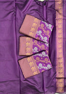 Purple Kanjivaram Silk Saree with Rich Zari Border
