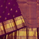 Pure Purple Kanjivaram Saree with Golden Deer Motifs
