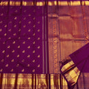 Pure Purple Kanjivaram Saree with Golden Deer Motifs