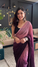 Dual-Tone Mauve to Plum Satin Saree – Soft Flow & Modern Drape