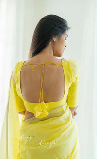 Maithili Yellow Sheer Organza Saree
