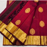 Meenal - Maroon Soft Banarasi Silk Saree with Jacquard Weaving