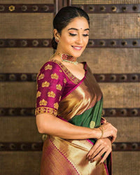 Ruhani - Beige Soft Banarasi Silk Saree with Multicolor Jacquard Work