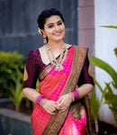 Anaya – Pink Soft Silk Saree with Jacquard Weaving Border