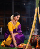 Anvi - Yellow Soft Banarasi Silk Saree with Jacquard Work