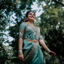 Rama Green Color Banarasi Soft Silk Saree