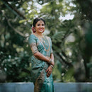 Rama Green Color Banarasi Soft Silk Saree