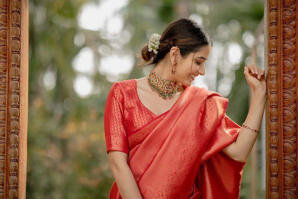 Red Soft Banarsi Silk Saree