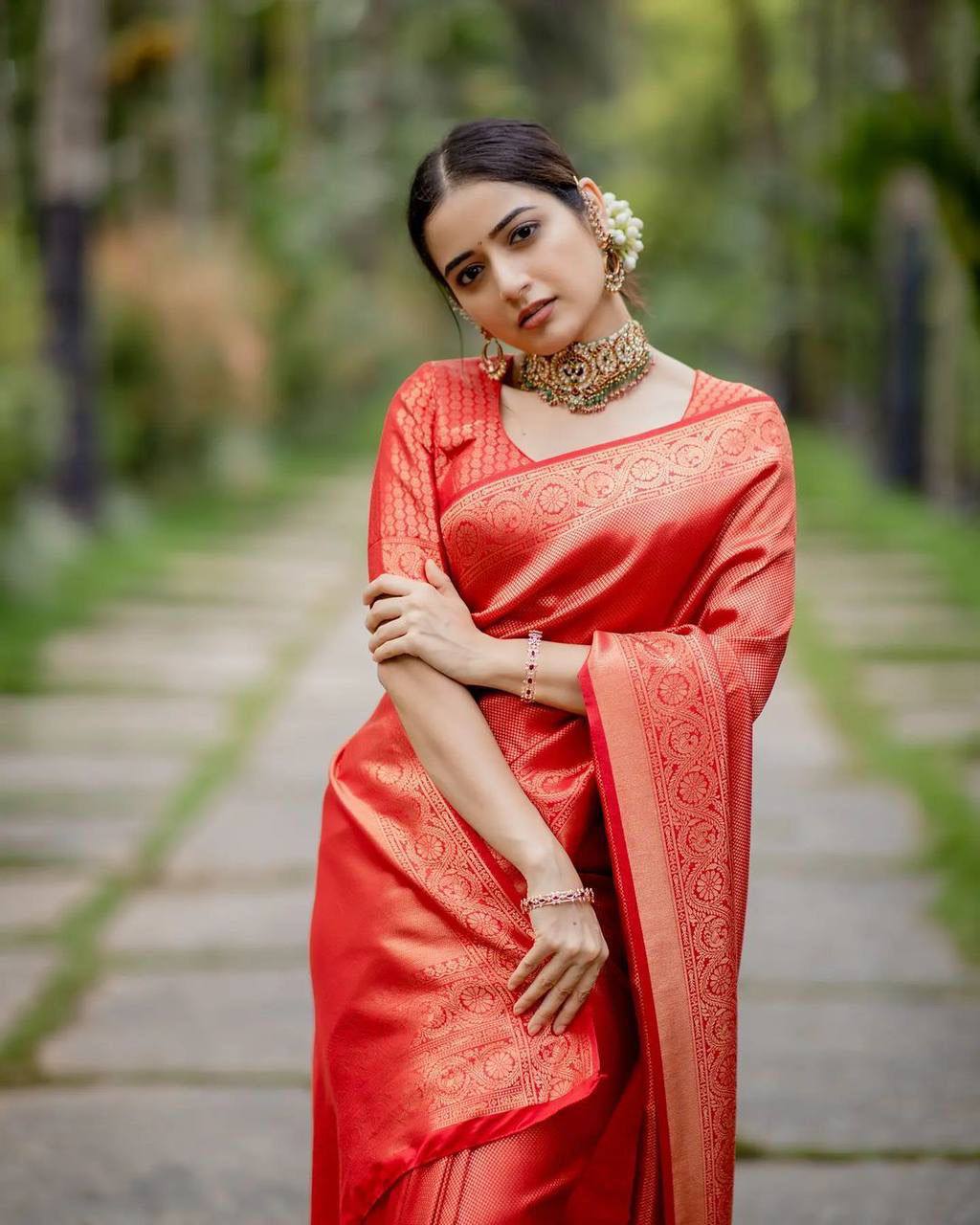 Red Soft Banarsi Silk Saree