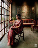 Dark Red Wedding Wear Rasam Lichi silk saree