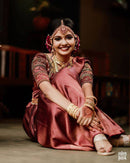 Dark Red Wedding Wear Rasam Lichi silk saree