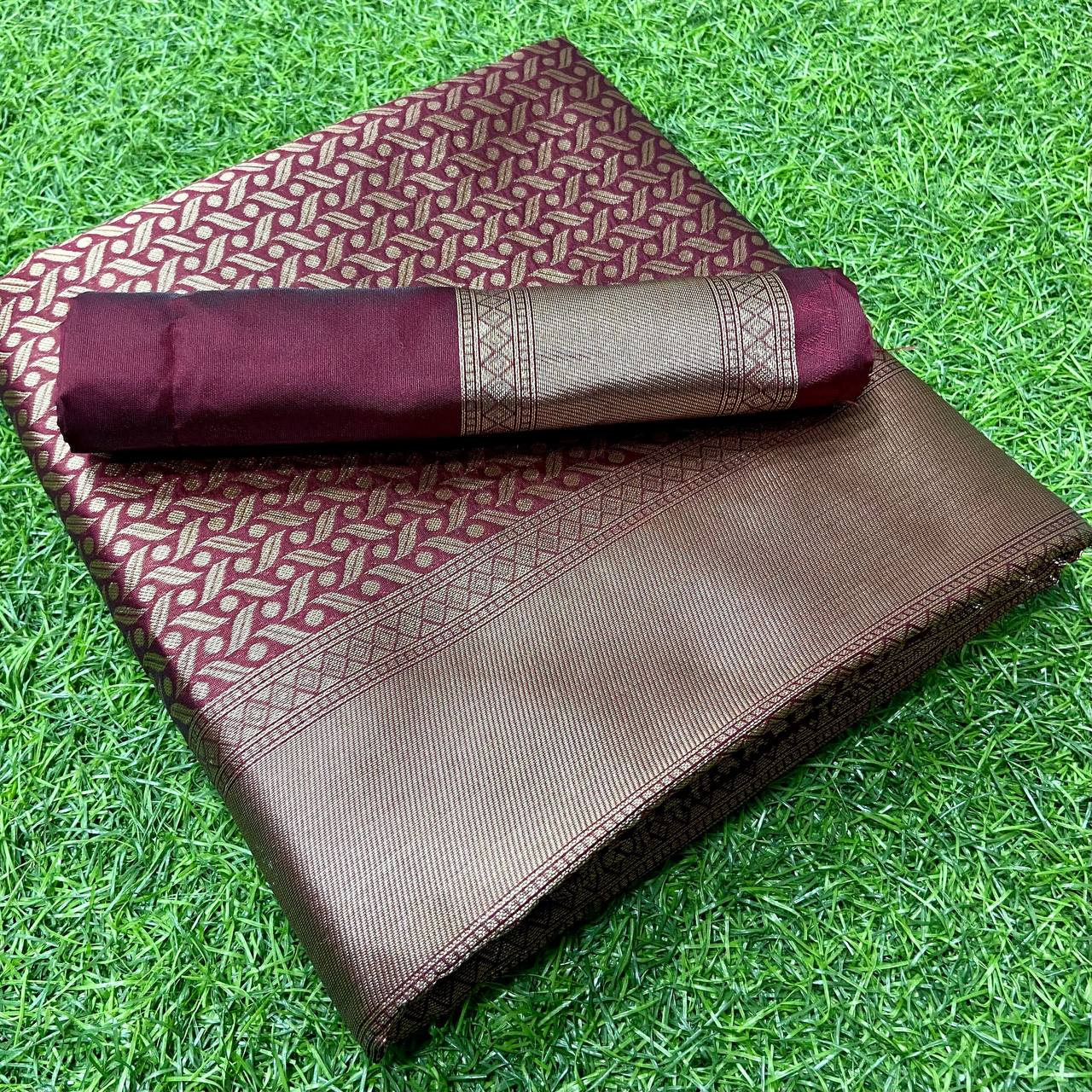 Dark Red Wedding Wear Rasam Lichi silk saree