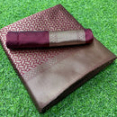 Dark Red Wedding Wear Rasam Lichi silk saree