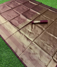 Dark Red Wedding Wear Rasam Lichi silk saree