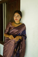 Cute Coffee Color Soft Lichi Silk Saree