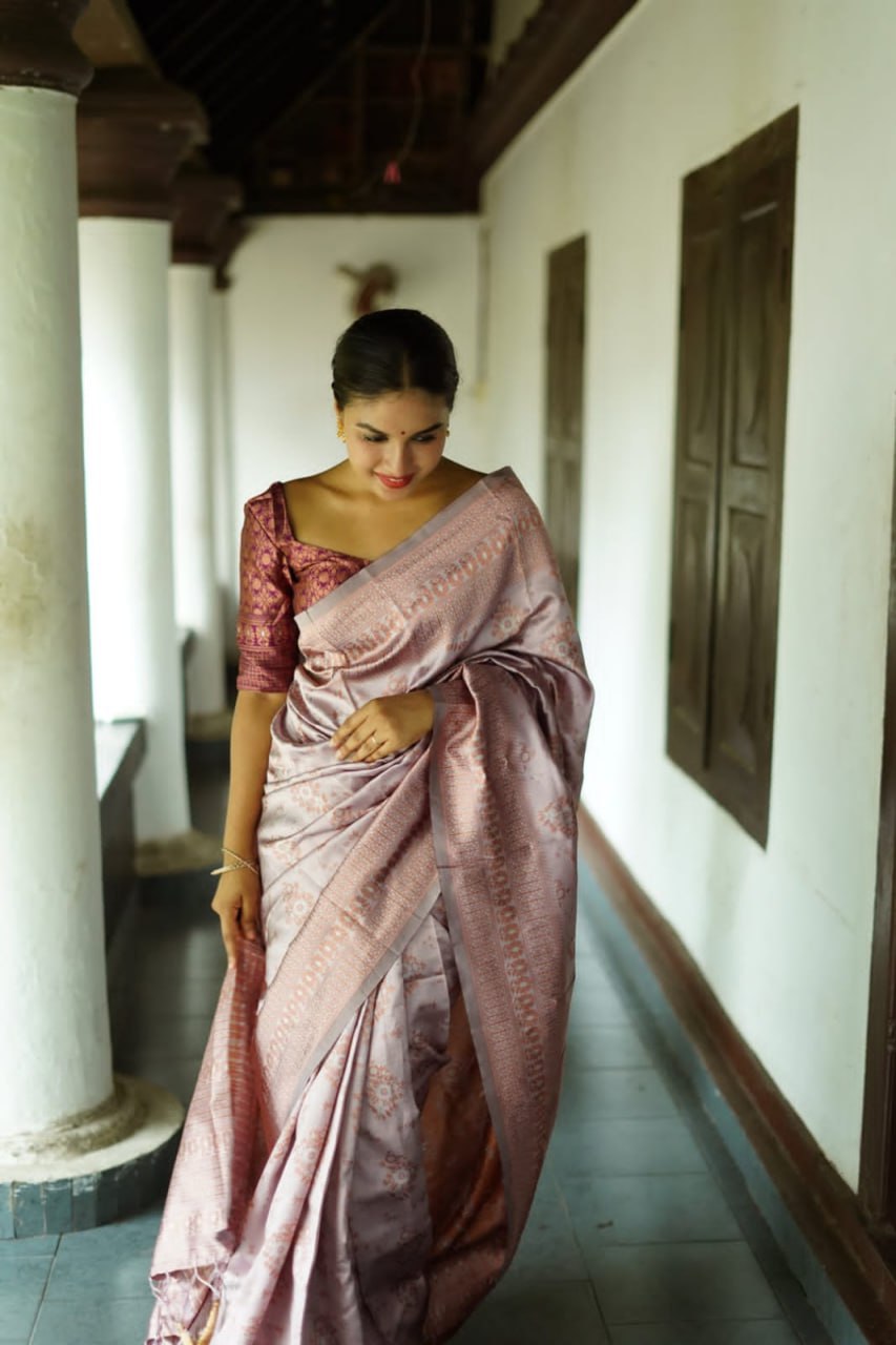 Flaunt Grey Soft Silk Saree