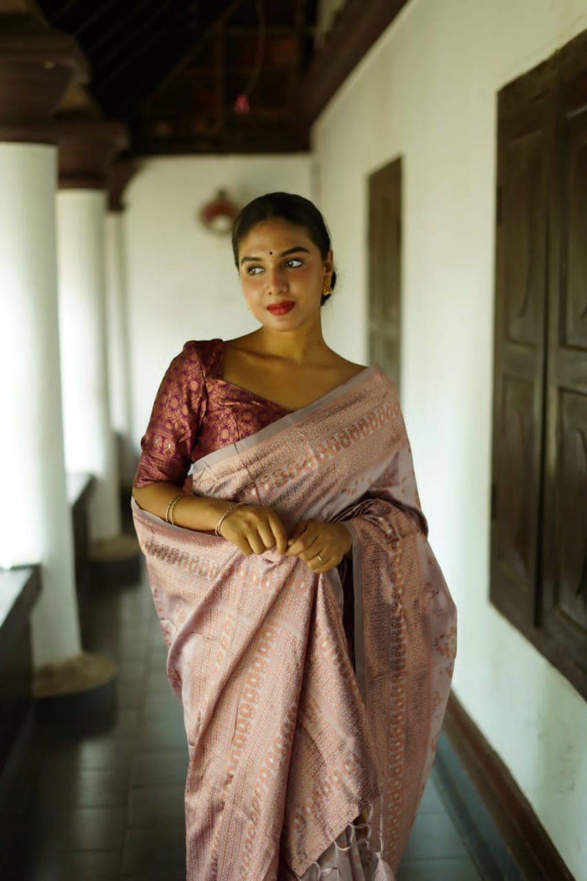 Flaunt Grey Soft Silk Saree