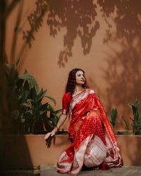 Aaru Red Soft Banarasi Silk Saree