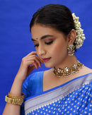 Royal Blue Banarasi Soft Silk Saree