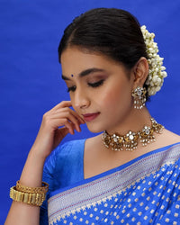 Royal Blue Banarasi Soft Silk Saree