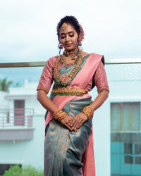 Alluring Firozi Soft Silk Saree