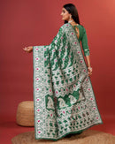 Enigmatic Green Cotton Silk Saree