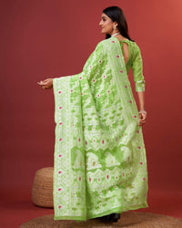 Aplomb Parrot Cotton Silk Saree