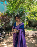 Surreptitious Blue Soft Banarasi Silk Saree