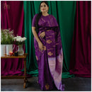 Redolent Purple Soft Silk Saree