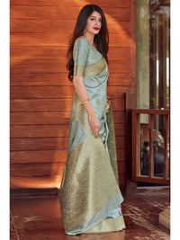 Beauteous Grey Soft Silk Saree