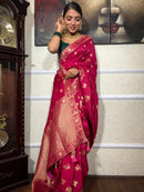 Outstanding Dark Pink Soft Silk Saree