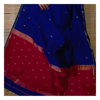 Exquisite Navy Blue Cotton Silk Saree