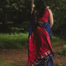 Exquisite Navy Blue Cotton Silk Saree