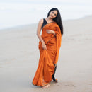 Unique Orange Cotton Silk Saree