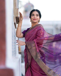Angelic Lavendor Soft Silk Saree