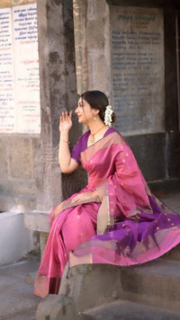 Angelic Lavendor Soft Silk Saree