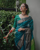 Serendipity Rama Soft Silk Saree